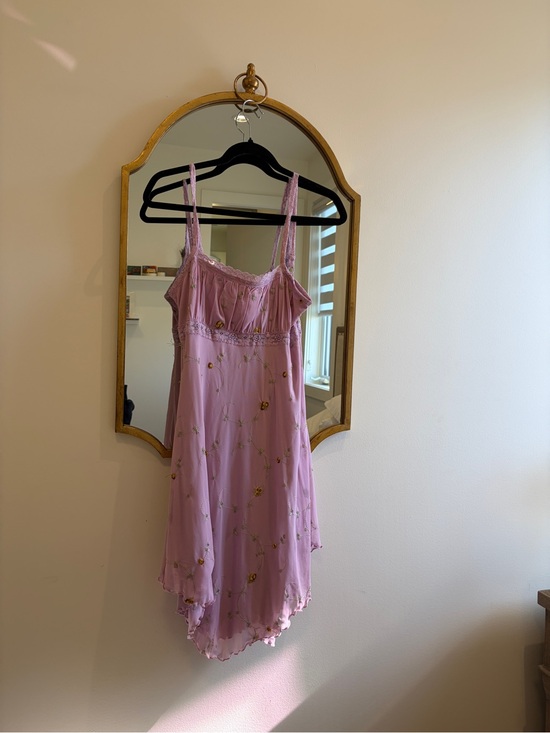 Urban Outfitters Other - Urban Outfitters - Lace-Trim Lavender Floral Slip Dress
